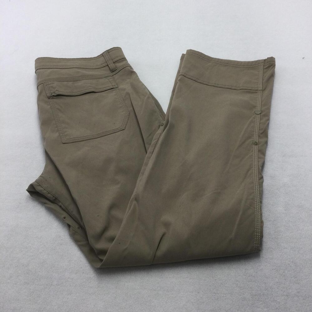 Prana Breathe Pants Mens 34x32 Beige Nylon Hiking Climbing Stretch Outdoor